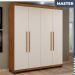 Guarda Roupa 4 Portas 3 Gavetas Master Benetil Cinamomo Off White
