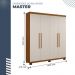 Guarda Roupa 4 Portas 3 Gavetas Master Benetil Cinamomo Off White