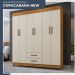 Guarda Roupa 6 Portas 2 Gavetas Copacabana Benetil Cinamomo Off White
