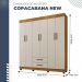 Guarda Roupa 6 Portas 2 Gavetas Copacabana Benetil Cinamomo Off White
