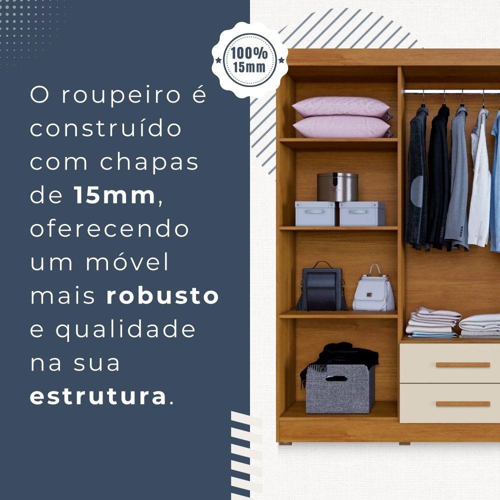 Guarda Roupa 6 Portas 2 Gavetas Copacabana Benetil Cinamomo Off White