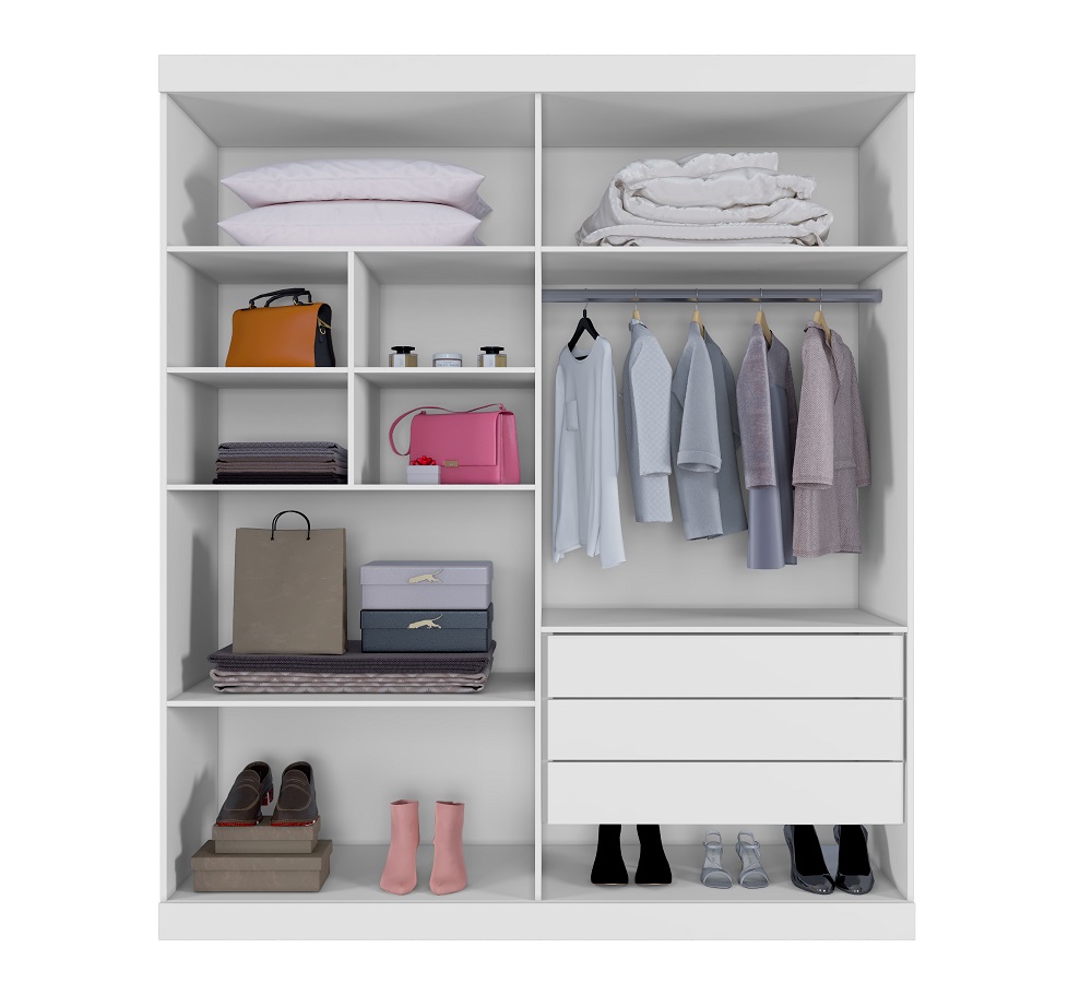Guarda Roupa 4 Portas New Master Benetil Branco