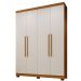 Guarda Roupa 4 Portas New Master Benetil Cinamomo/Off White