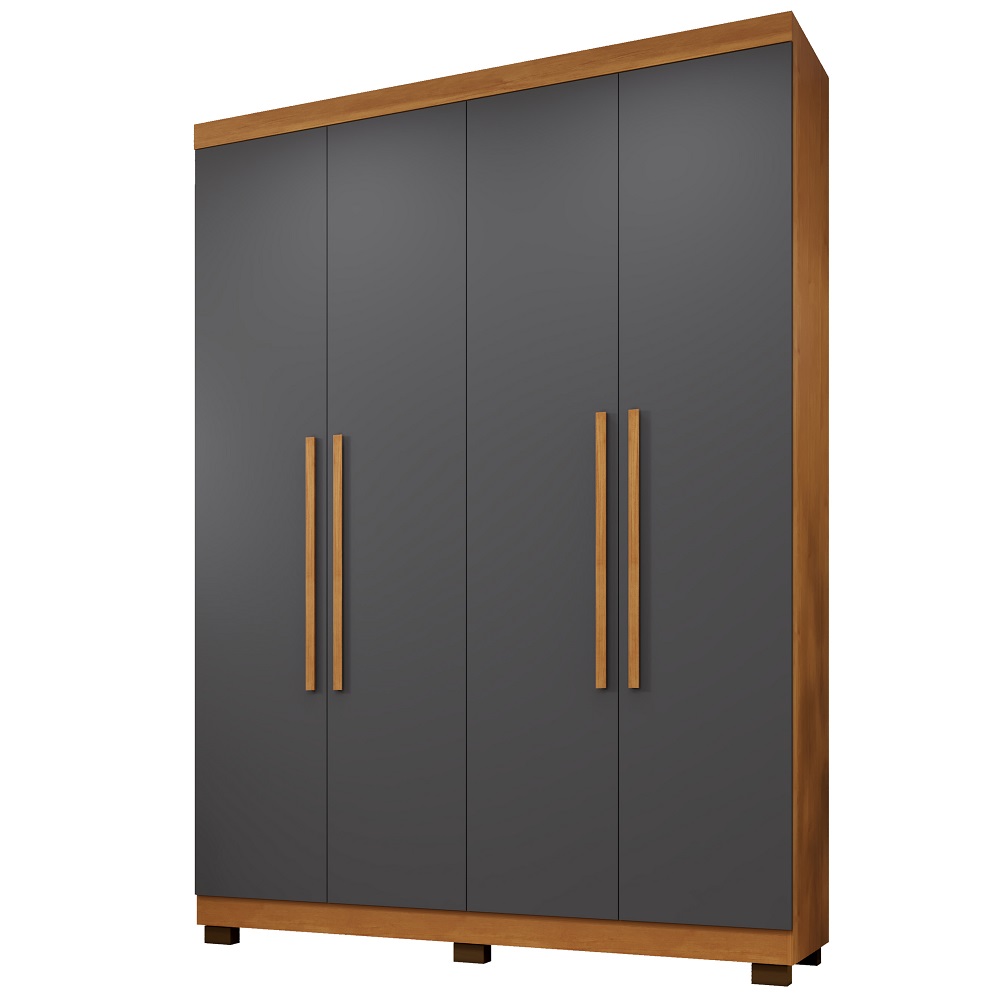 Guarda Roupa 4 Portas New Master Benetil Cinamomo/Platinum