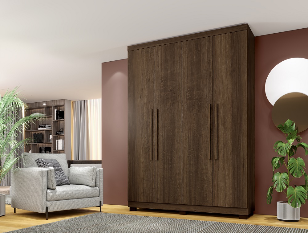 Guarda Roupa 4 Portas New Master Benetil Imbuia