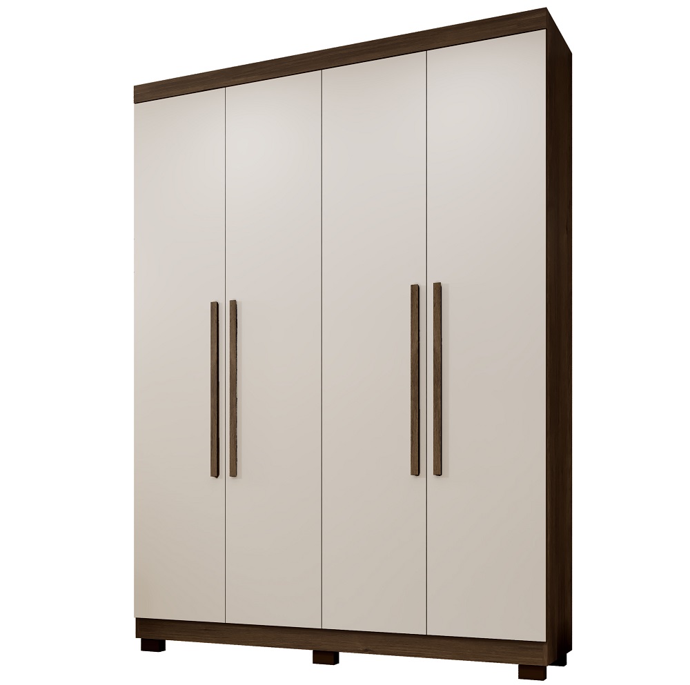 Guarda Roupa 4 Portas New Master Benetil Imbuia/Off White