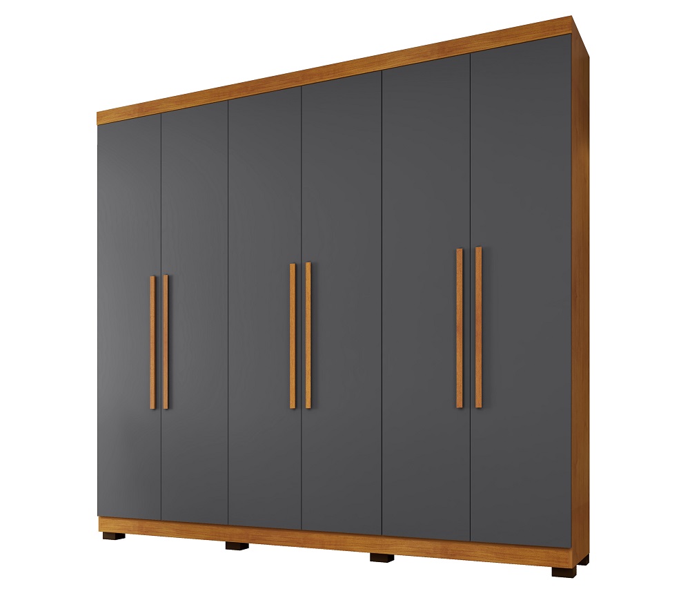 Guarda Roupa 6 Portas New Master Benetil Cinamomo/Platinum