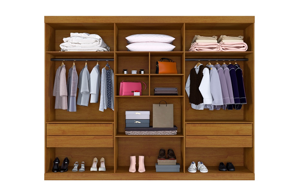Guarda Roupa 6 Portas New Master Benetil Cinamomo/Platinum