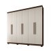 Guarda Roupa 6 Portas New Master Benetil Imbuia/Off White