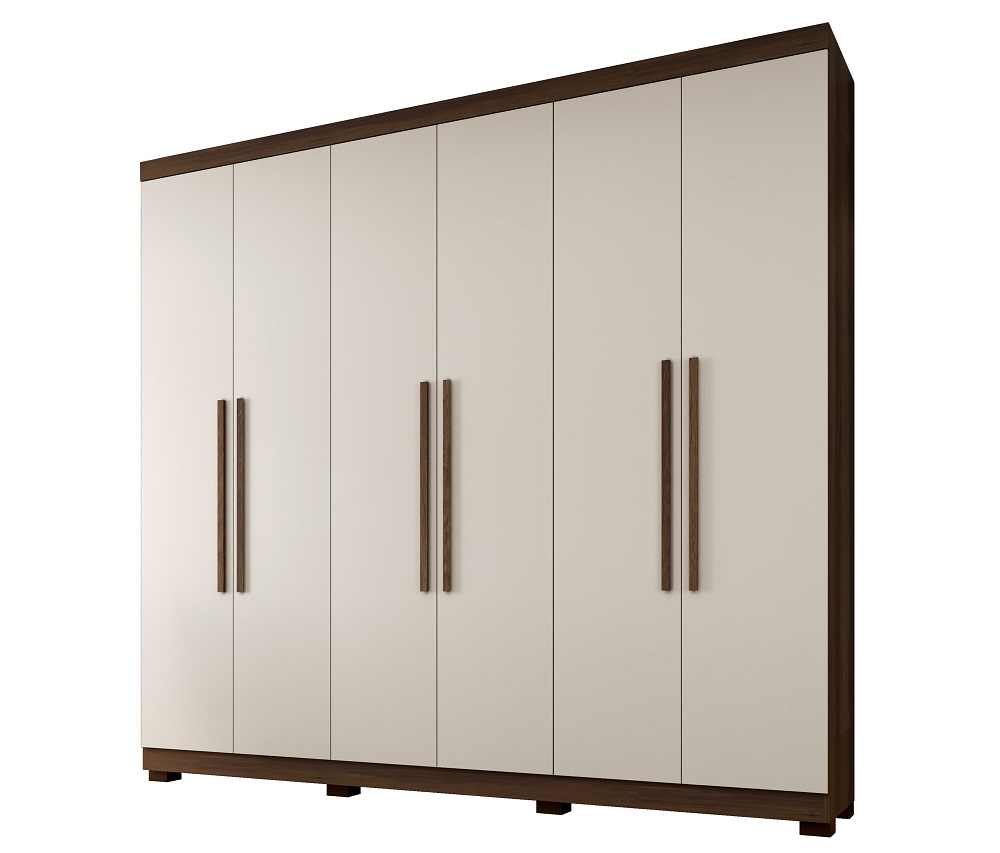 Guarda Roupa 6 Portas New Master Benetil Imbuia/Off White