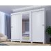 Guarda Roupa Casal 3 Portas 6 Gavetas Com Espelho Firenze Benetil Branco