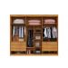 Guarda Roupa Casal 3 Portas 6 Gavetas Com Espelho Firenze Benetil Cinamomo/Off White