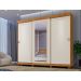 Guarda Roupa Casal 3 Portas 6 Gavetas Com Espelho Firenze Benetil Cinamomo/Off White