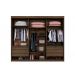 Guarda Roupa Casal 3 Portas 6 Gavetas Com Espelho Firenze Benetil Imbuia/Off White