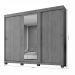 Guarda Roupa Casal 3 Portas 6 Gavetas Com Espelho Firenze Benetil Imbuia/Off White