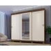 Guarda Roupa Casal 3 Portas 6 Gavetas Com Espelho Firenze Benetil Imbuia/Off White