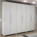 Guarda Roupa Casal 6 Portas 4 Gavetas Master Benetil  Branco