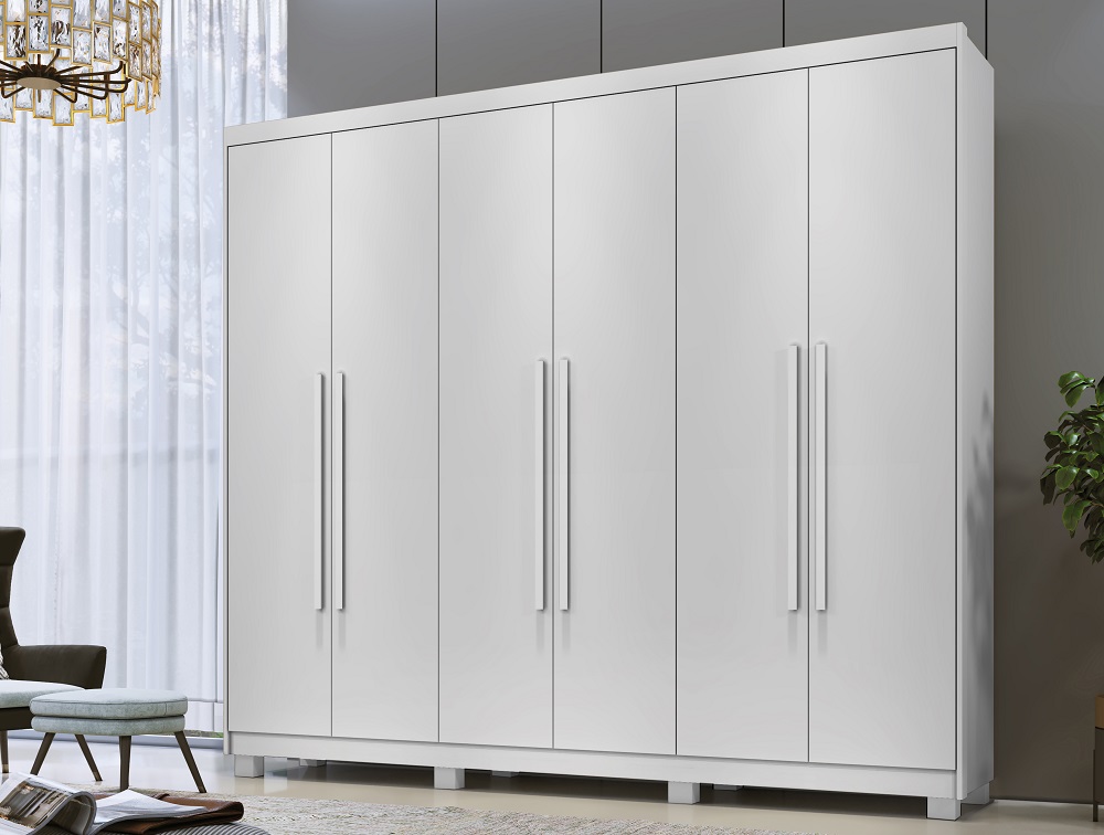 Guarda Roupa Casal 6 Portas Nápoli Benetil  Branco