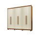 Guarda Roupa Casal 6 Portas Nápoli Benetil  Cinamomo/Off White