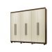 Guarda Roupa Casal 6 Portas Nápoli Benetil  Imbuia/Off White