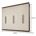Roupeiro Veneza 6 Portas 4 Gavetas Benetil Imbuia/Off White