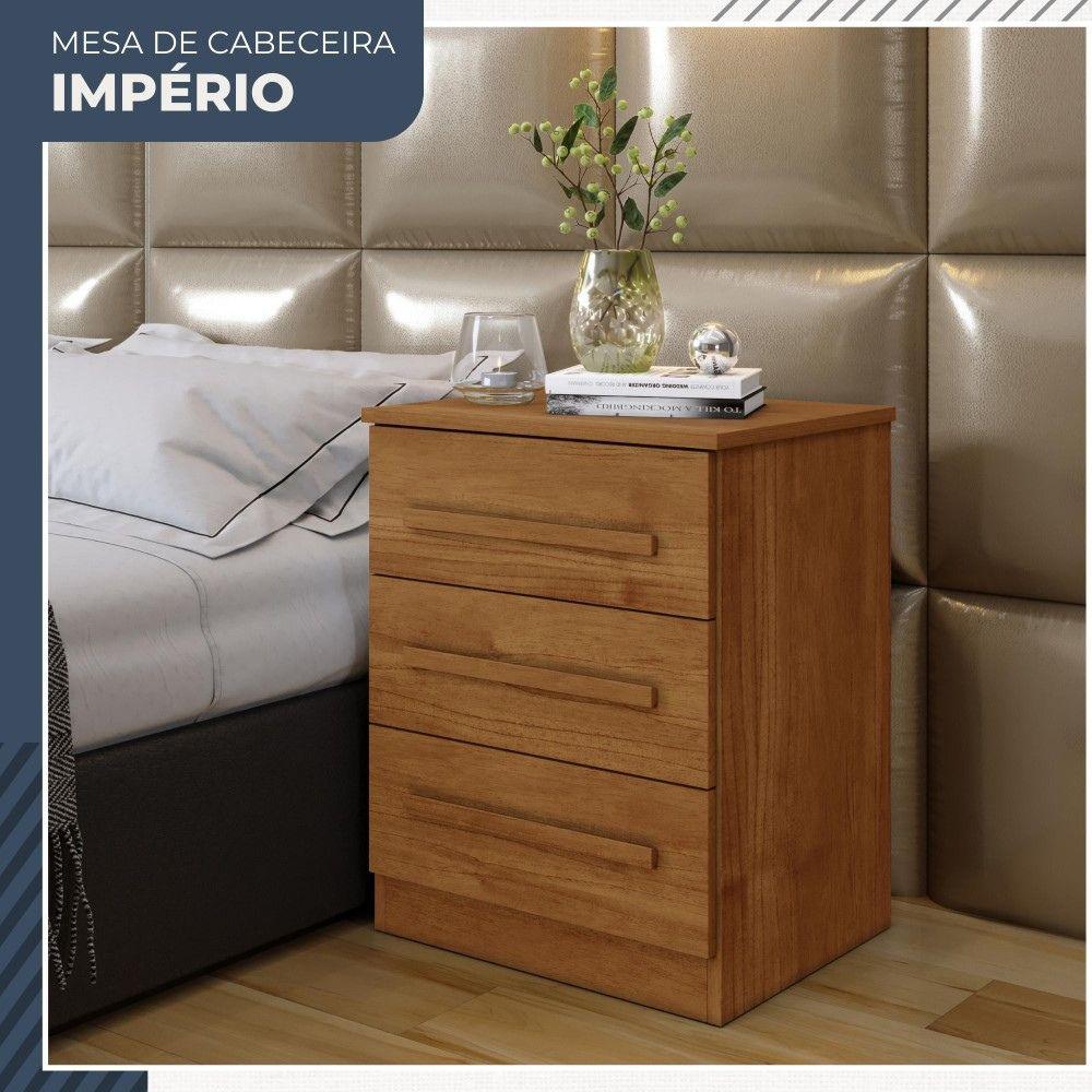 Mesa de Cabeceira Império 3 Gavetas Benetil Cinamomo