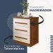 Mesa de Cabeceira Império 3 Gavetas Benetil Cinamomo Off White