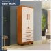 Multiuso Roupeiro Maia 2 Portas 4 Gavetas com Chave Benetil Cinamomo Off White