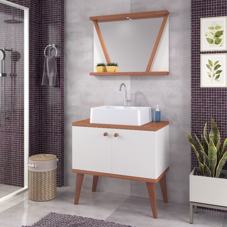 Conjunto de Banheiro Berton 0,80cm Cinamomo/br