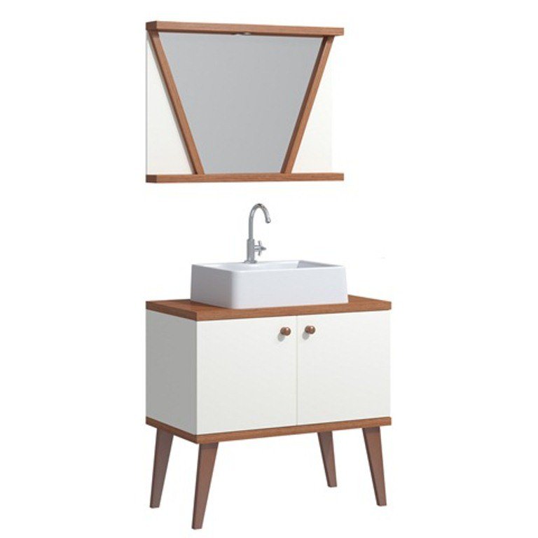 Conjunto de Banheiro Berton 0,80cm Cinamomo/br