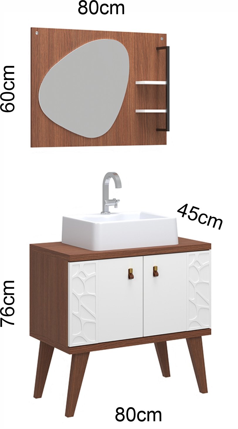 Conjunto de Banheiro Berton Baden 0,80cm