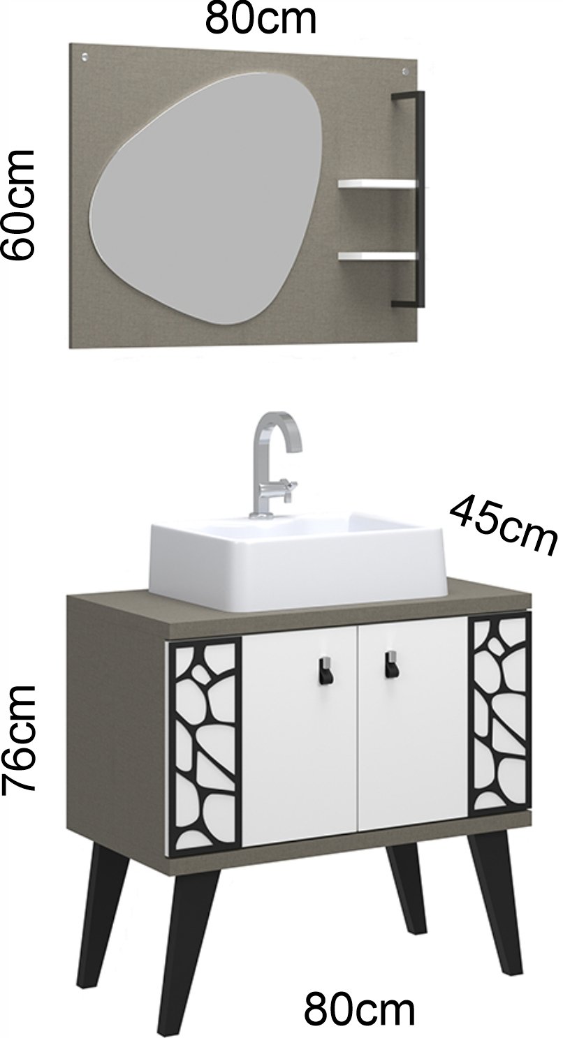 Conjunto de Banheiro Berton Baden 0,80cm