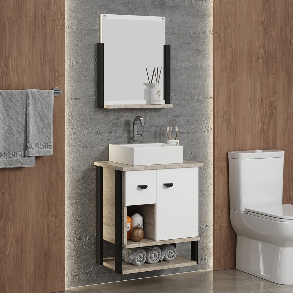 Conjunto de Banheiro Berton Denver 0,54cm Barrique/br/pt