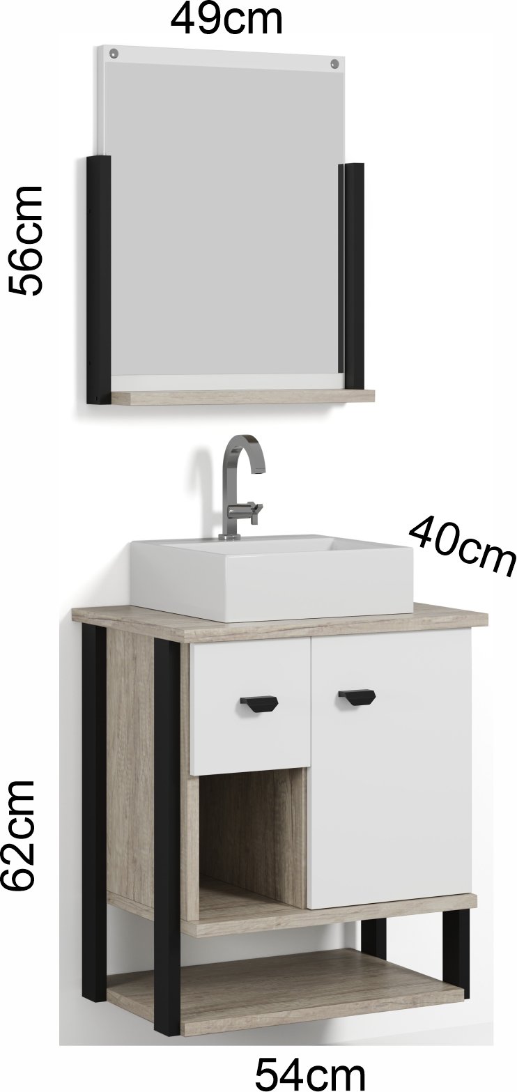 Conjunto de Banheiro Berton Denver 0,54cm Barrique/br/pt