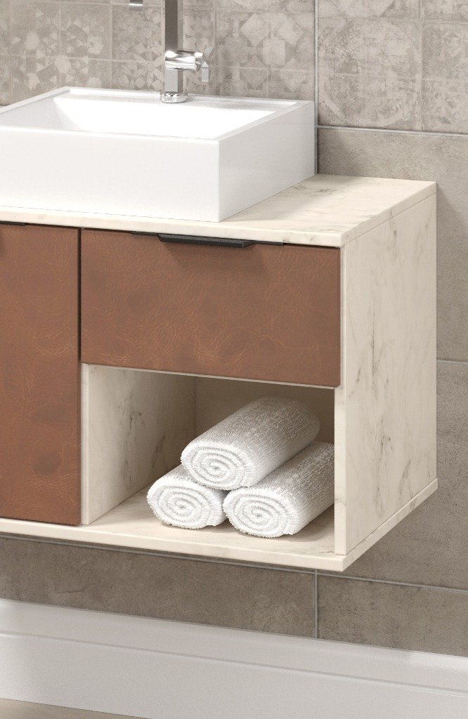 Conjunto de Banheiro Berton Itapema 70cm Atenna/camelo