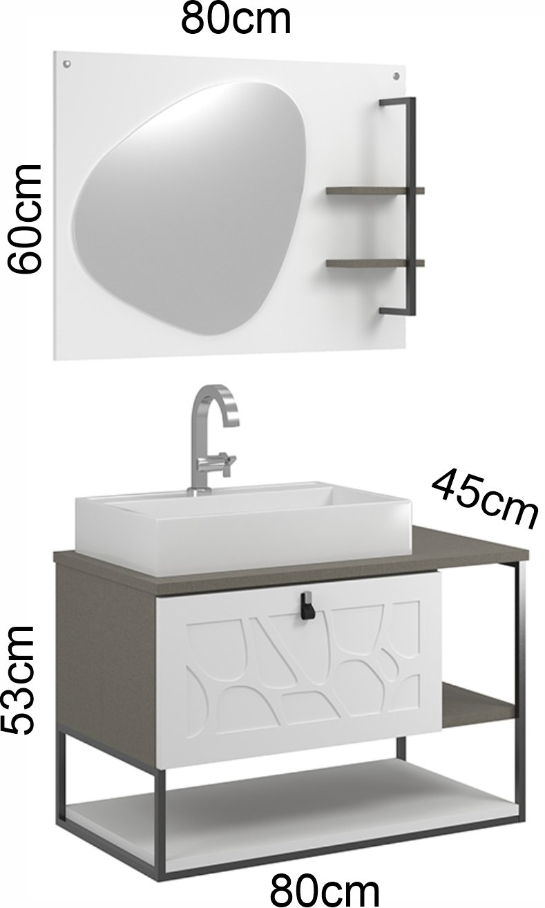 Conjunto de Banheiro Berton Lancy 0,80cm