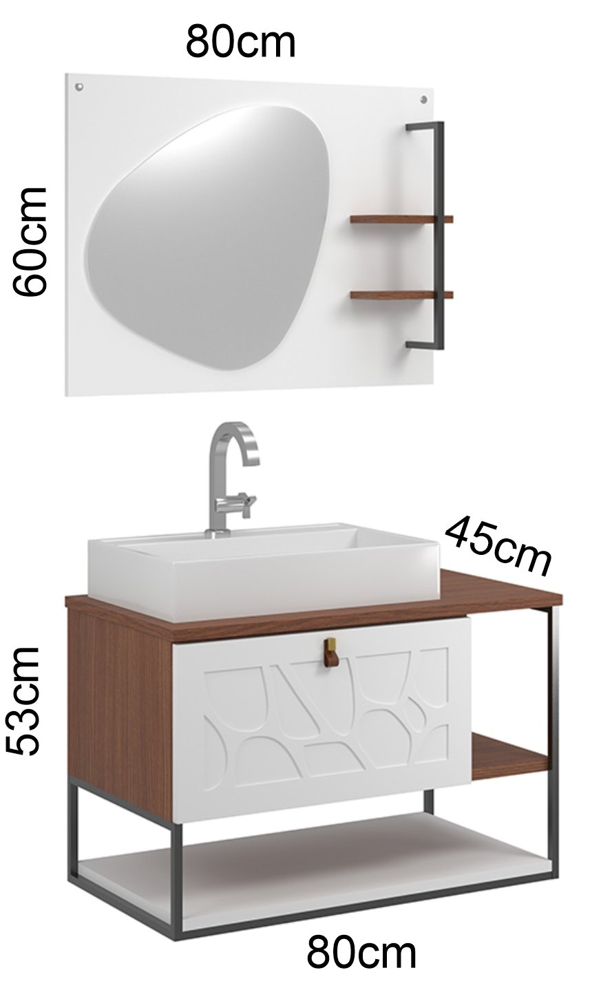 Conjunto de Banheiro Berton Lancy 0,80cm