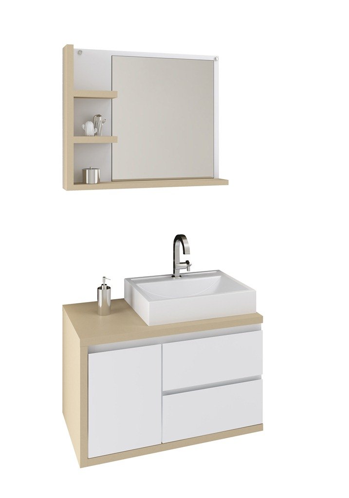 Conjunto de Banheiro Berton Marselha 0,80cm br/nude