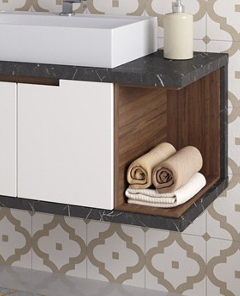 Conjunto de Banheiro Berton Matrix 0,80cm Cinzel/Ameixa/br