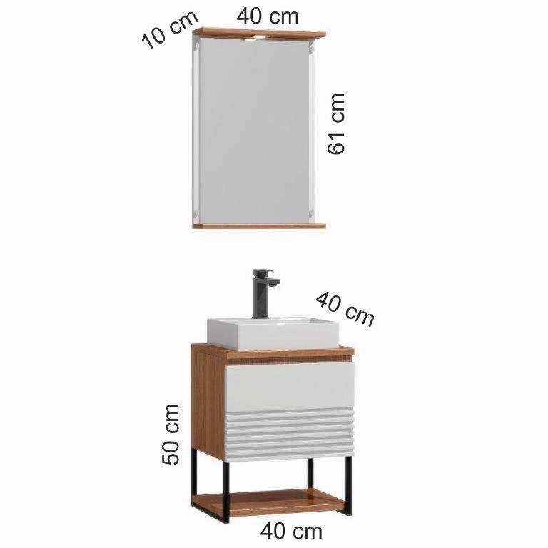 Conjunto de Banheiro Berton Orion 0,40cm Cinamomo/br