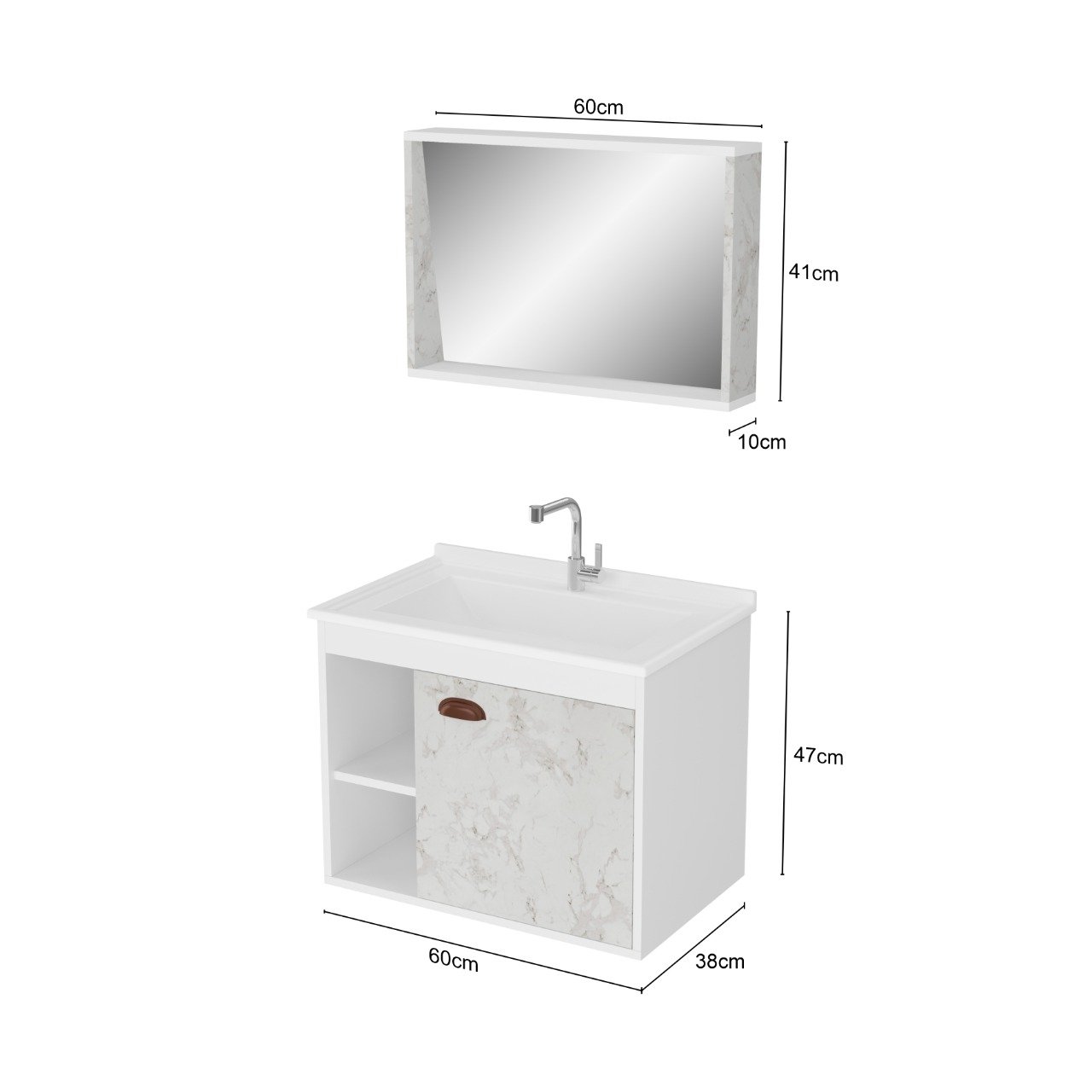 Conjunto de Banheiro Berton Quadri 0,60cm