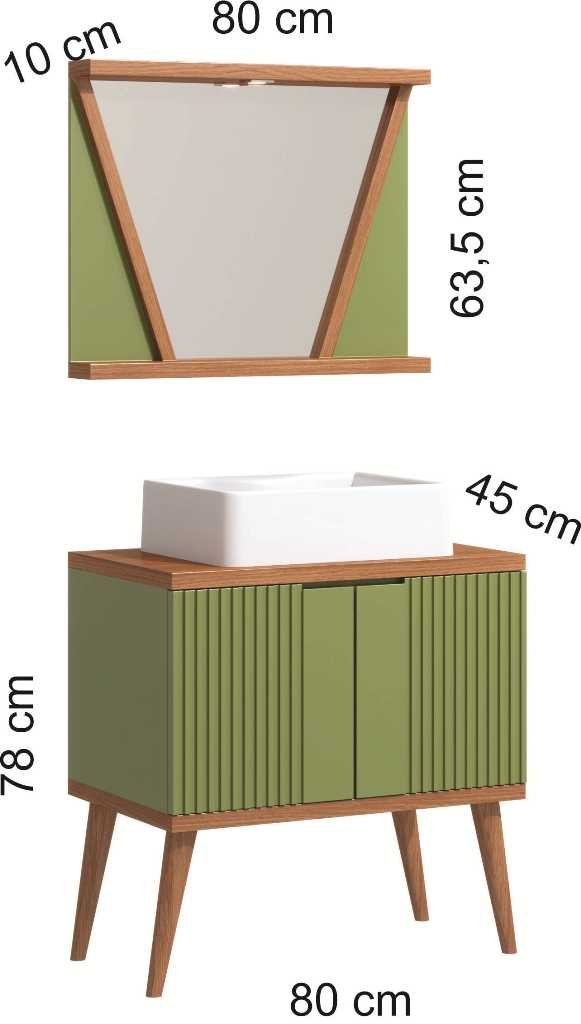 Conjunto de Banheiro Berton Slim 0,80cm