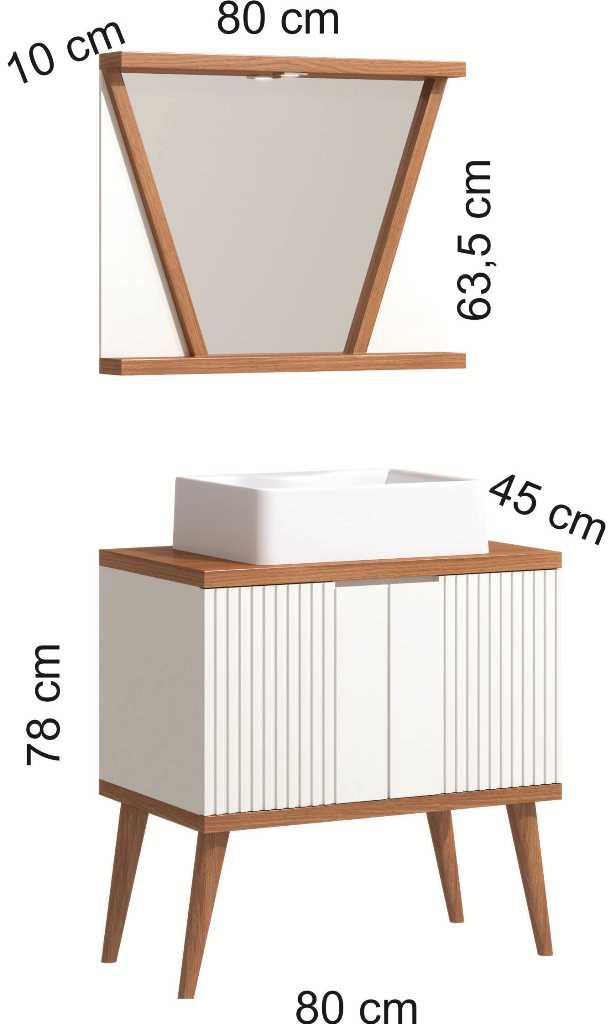 Conjunto de Banheiro Berton Slim 0,80cm