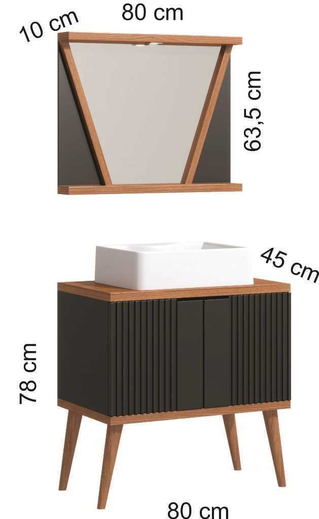 Conjunto de Banheiro Berton Slim 0,80cm