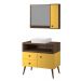 Conjunto de Banheiro Retrô Tebas 0,80cm Ameixa/amarelo