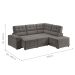 Sofá de Canto 3 Lugares Retrátil e Reclinável Firenze Suede Cinza