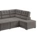Sofá de Canto 3 Lugares Retrátil e Reclinável Firenze Suede Cinza