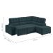 Sofá de Canto 3 Lugares Retrátil e Reclinável Firenze Suede Petroleo