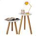 Conjunto Mesa Lateral de Sofa Redonda Retro Pe Palito