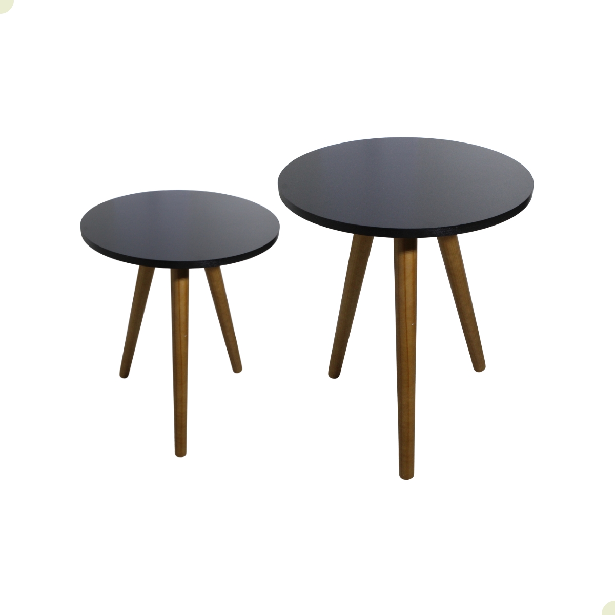 Conjunto Mesa Redonda Lateral de Sofa Retro Pe Palito